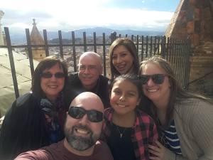 Back row: (left to right) Betty, Bob, Mishel Gomez, Front: Todd, Melissa (Mishel's little sis), April